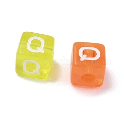 Spray Painted Transparent Acrylic Beads&nbsp;MACR-K365-07Q