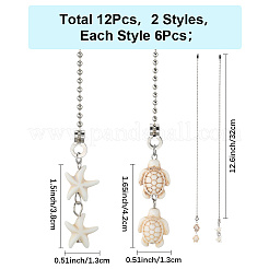 12Pcs 2 Styles Synthetic Turquoise Charms Ceiling Fan Pull Chain Extenders&nbsp;HJEW-CP00005