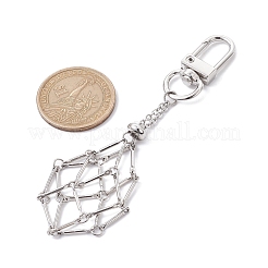 Brass Macrame Pouch Empty Stone Holder Pendant Decoration&nbsp;KK-CJ1B98-P