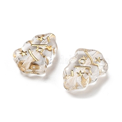 Metal Enlaced Transparent Acrylic Beads&nbsp;X-MACR-M045-09