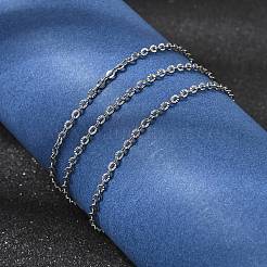 12Pcs 1.8MM 304 Stainless Steel Textured Cable Chain Necklaces for Men Women&nbsp;NJEW-H093-18P-05
