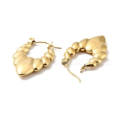 Ion Plating(IP) 304 Stainless Steel Chunky Twist Oval Hoop Earrings for Women&nbsp;EJEW-A076-03G