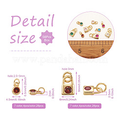 56Pcs 14 Style Brass Micro Pave Cubic Zirconia Charms&nbsp;ZIRC-PJ0001-04