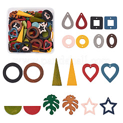 120Pcs 20 Style Painted Wood Pendants/Links/Cabochons/Bead&nbsp;WOOD-BT0001-05