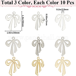 30Pcs 3 Colors Rack Plating Alloy Pendants&nbsp;FIND-SP0002-49A