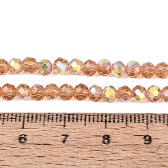 AB Color Plated Transparent Glass Rondelle Beads Strands&nbsp;EGLA-T029-4mm-10E