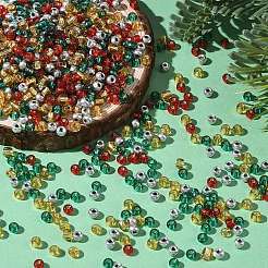 4 Colors Christmas 6/0 Glass Round Seed Beads&nbsp;SEED-X0058-05
