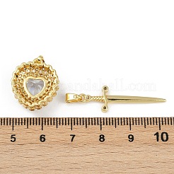 Brass Micro Pave Clear Cubic Zirconia Pendants Sets&nbsp;KK-R226-08G-03