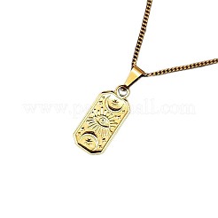 304 Stainless Steel Rectangle with Evil Eye Pendant Necklaces&nbsp;FS-WGC1FE7-02