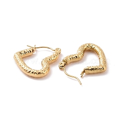 Ion Plating(IP) 304 Stainless Steel Heart Hoop Earrings for Women&nbsp;EJEW-G293-25G