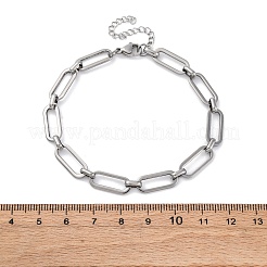 304 Stainless Steel Paperclip Chains Bracelets for Men & Women&nbsp;BJEW-D042-32P