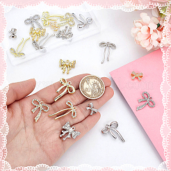 20Pcs 10 Styles Alloy & Brass Rhinestone Pendants&nbsp;FIND-GA0005-09
