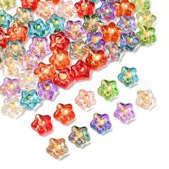 80Pcs 10 Colors Electroplate and Golden Metal Enlaced Glass Beads&nbsp;EGLA-FS0001-56