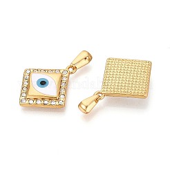 304 Stainless Steel Rhinestone & Enamel Pendants&nbsp;STAS-T072-84A-G