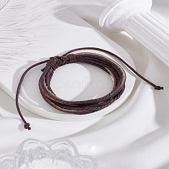1Pc PU Leather Multi-strand Braided Bracelets for Men&nbsp;BJEW-LP0003-37A