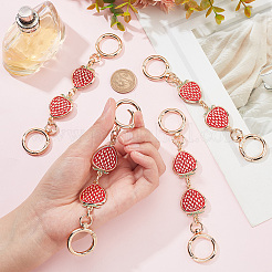 Alloy Enamel Strawberry Link Bag Straps Extender Chains&nbsp;FIND-WH0110-384