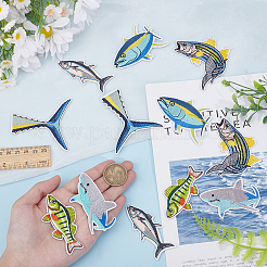 6Pcs 6 Styles Non-woven Fabrics & Polyester Thread Computerized Embroidery Iron On/Sew On Patches&nbsp;PATC-WH0014-106