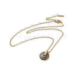 Colorful Enamel Flower Pendant Necklace&nbsp;NJEW-F305-01G