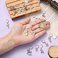 20Pcs 10 Styles Mixed Shapes Alloy Pendant Locking Stitch Markers&nbsp;HJEW-CJ00040