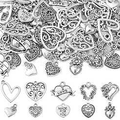 100Pcs 10 Styles Tibetan Style Alloy Pendants&nbsp;TIBEP-CJ0002-64