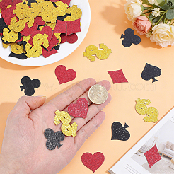 200Pcs 2 Bags Glitter Poker Theme Paper Confetti&nbsp;AJEW-HY0003-55