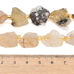 Raw Rough Natural Gold Rutilated Quartz Beads Strands&nbsp;G-A322-B08-01