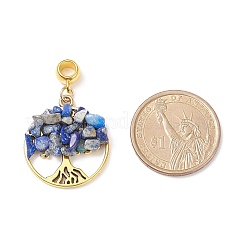 Natural Lapis Lazuli European Dangle Charms&nbsp;PALLOY-JF01786-03