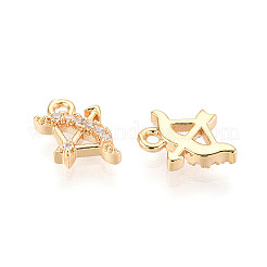Brass Micro Pave Cubic Zirconia Charms&nbsp;KK-N263-148C-G