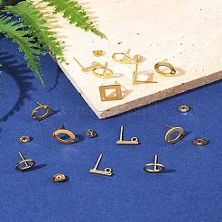 16Pcs 4 Styles 304 Stainless Steel Stud Earring Findings&nbsp;STAS-FS0001-83G