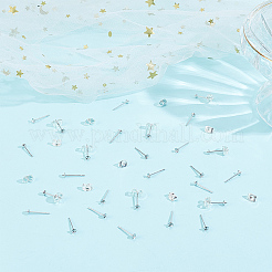 40Pcs 925 Sterling Silver Post Stud Earring Settings&nbsp;STER-DC0001-03