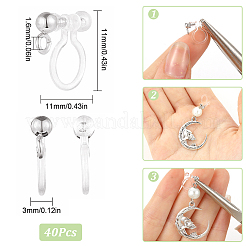 40Pcs 304 Stainless Steel Clip-on Earring Component&nbsp;STAS-SC0005-39P