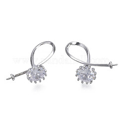 Brass Micro Pave Clear Cubic Zirconia Peg Bails Pendants&nbsp;KK-N216-353