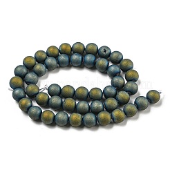 Electroplated Natural Agate Round Bead Strands&nbsp;X-G-M171-8mm-07