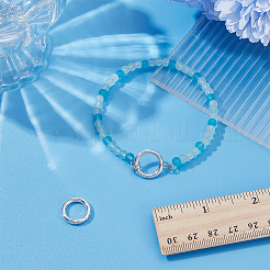 2Pcs 925 Sterling Silver Spring Gate Rings&nbsp;STER-AR0001-16A