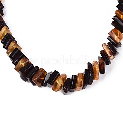 Natural Amber Square Graduated Beaded Necklaces&nbsp;NJEW-T019-01