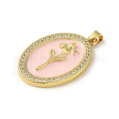 Brass Micro Pave Cubic Zirconia Pendants&nbsp;KK-C058-08G