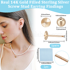2 Pairs 925 Sterling Silver Stud Earring Findings&nbsp;STER-BBC0008-31A