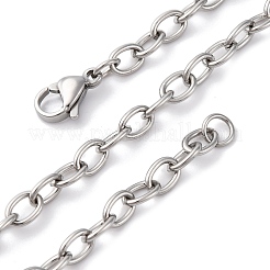 201 Stainless Steel Cable Chain Necklaces&nbsp;NJEW-Q013-12C-P