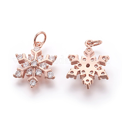 Brass Micro Pave Cubic Zirconia Pendants&nbsp;KK-F774-10RG-NR