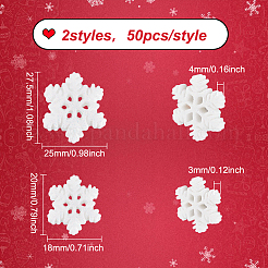 100Pcs 2 Styles Christmas Opaque Resin Cabochons&nbsp;CRES-OC0001-12