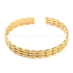 304 Stainless Steel Open Cuff Bangles&nbsp;BJEW-K230-01G-06