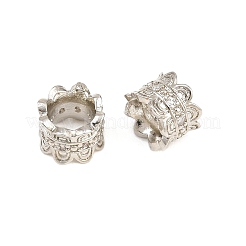 Brass Micro Pave Clear Cubic Zirconia European Beads&nbsp;CU-CBA6A75-17P