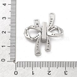Brass Clear Cubic Zirconia Fold Over Clasps&nbsp;KK-M306-03P