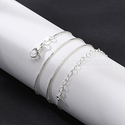 Brass Box Chain Necklaces for Women&nbsp;NJEW-G160-17S