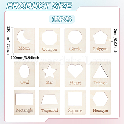 12Pcs MDF Geometric Shape Template&nbsp;DIY-UN0007-96B