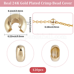 Brass Crimp Bead Cover&nbsp;KK-BBC0025-49B