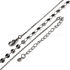 Brass Cable & Flat Sequin Chains Necklaces for Women&nbsp;NJEW-D302-40B