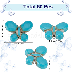 60Pcs Synthetic Turquoise Beads&nbsp;G-SC0002-95