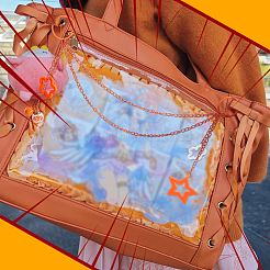 Acrylic Star Charm Iron Chain Bag Decorative Chains&nbsp;HJEW-OC00295