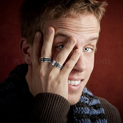 6Pcs 6 Style Retro Stainless Steel Finger Rings Set&nbsp;RJEW-FI0001-15